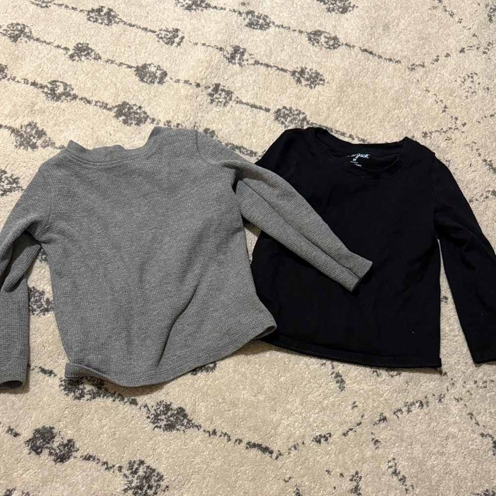Kids Gray and Black Long Sleeve Tops